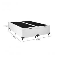 Cama Box Baú Casal 138 Bipartido Tecido Sintético Branco Com Colchão Alegro Bello Box Espuma D28 Cinza 58x138x188 - 3