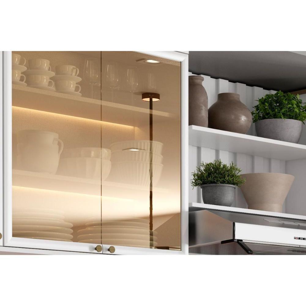 Cozinha Modulada Carraro Bella 9 Peças (2aéreos+3balcões+1paneleiro+1ilha+2complementos) C9p52 Branco-carraro - 6