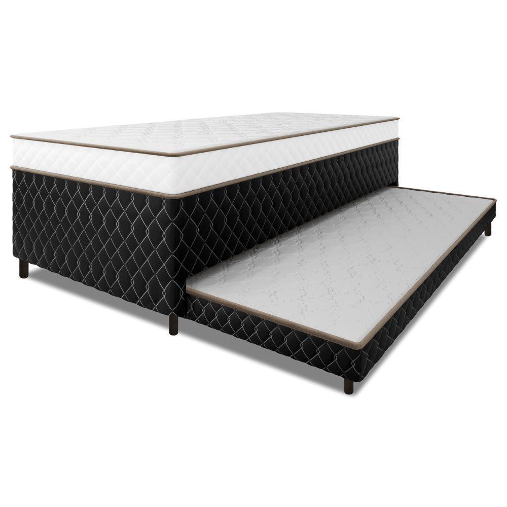 Cama Bibox Solteiro Ortopédica Com Cama Auxiliar Conjugada 88x188x51cm Dani Preto/branco - 1