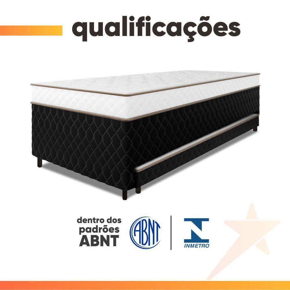 Cama Bibox Solteiro Ortopédica Com Cama Auxiliar Conjugada 88x188x51cm Dani Preto/branco - 5