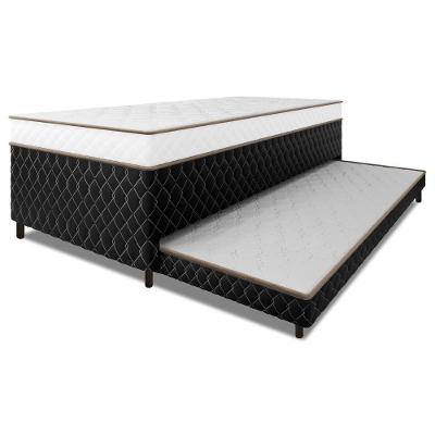 Cama Bibox Solteiro Ortopédica Com Cama Auxiliar Conjugada 88x188x51cm Dani Preto/branco