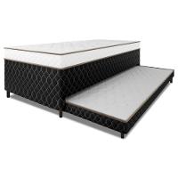 Cama Bibox Solteiro Ortopédica Com Cama Auxiliar Conjugada 88x188x51cm Dani Preto/branco - 1