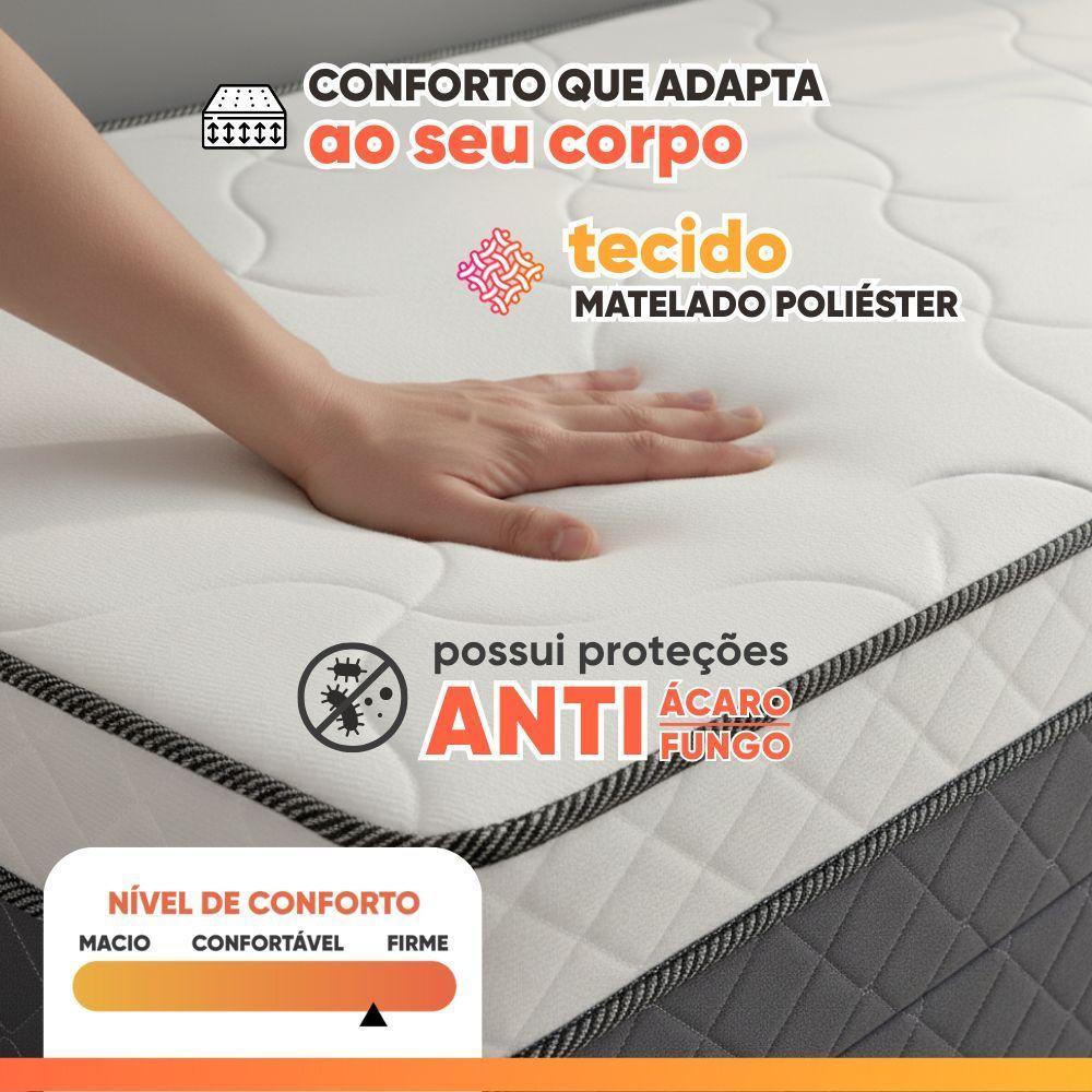 Cama Bibox Com Baú Solteiro Ortopédica Com Cama Auxiliar Conjugada 88x188x51cm Gabi Cinza/branco - 5