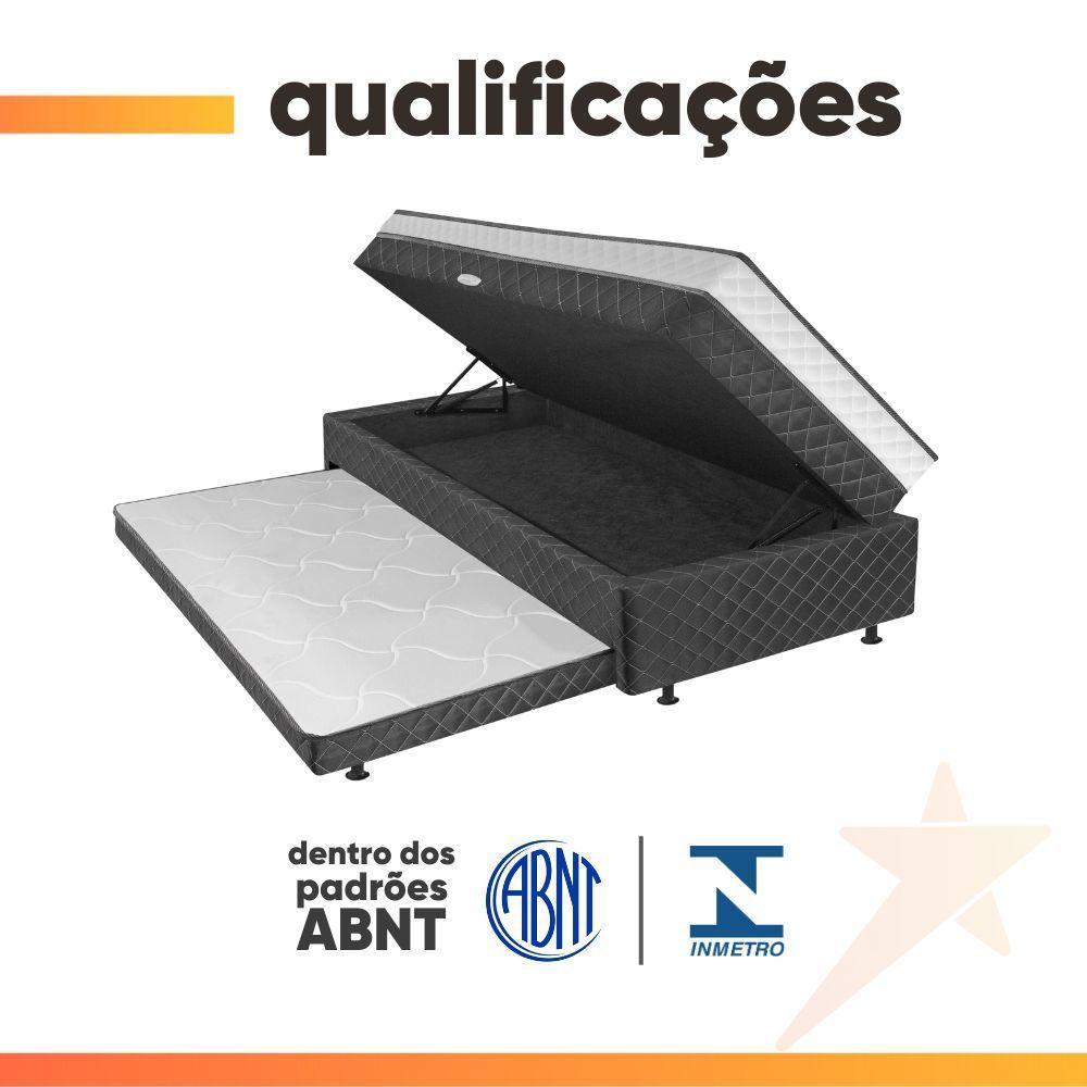 Cama Bibox Com Baú Solteiro Ortopédica Com Cama Auxiliar Conjugada 88x188x51cm Gabi Cinza/branco - 6