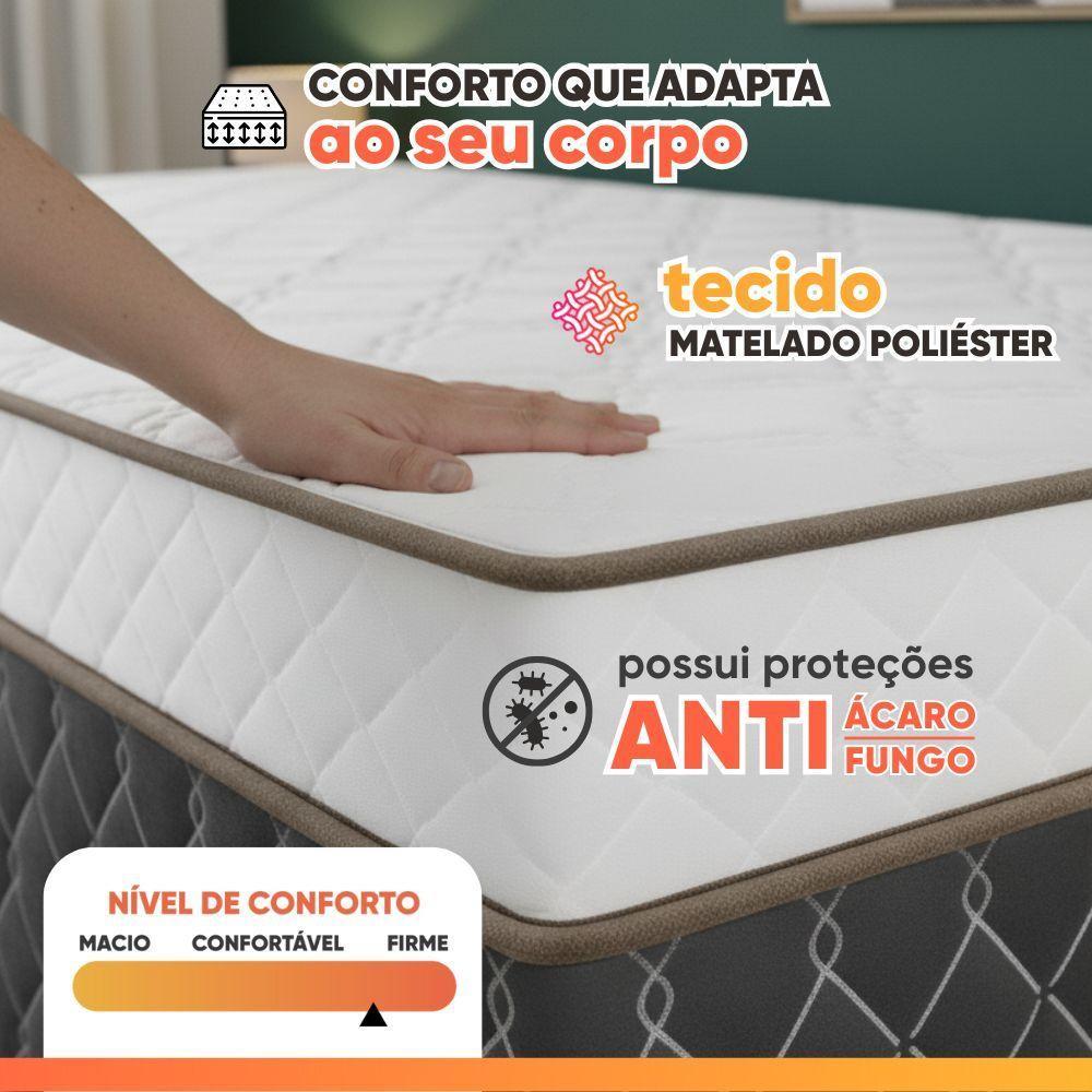 Cama Bibox Solteiro Ortopédica Com Cama Auxiliar Conjugada 88x188x51cm Dani Cinza/branco - 5