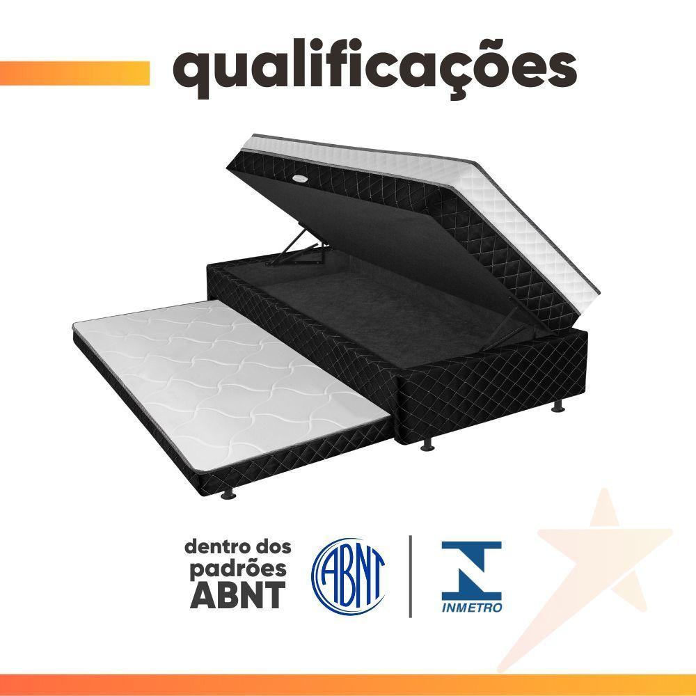 Cama Bibox Com Baú Solteiro Ortopédica Com Cama Auxiliar Conjugada 88x188x51cm Gabi Preto/branco - 6