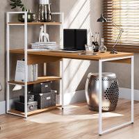 Mesa Escrivaninha Prateleiras 136 Cm Li010 Canela Branco Kpb Canela Branco - 2