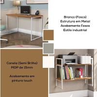 Mesa Escrivaninha E Nicho 2 Prateleiras Canela Branco Kpb Canela Branco - 2
