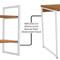 Mesa Escrivaninha E Nicho 2 Prateleiras Canela Branco Kpb Canela Branco - 5