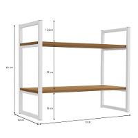 Mesa Escrivaninha E Nicho Estante Canela Branco Kpb Canela Branco - 3