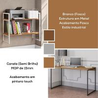 Mesa Escrivaninha E Nicho Estante Canela Branco Kpb Canela Branco - 5