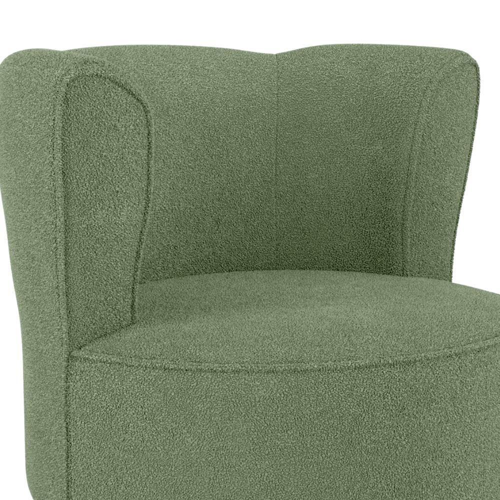 Poltrona Decorativa Pes Palito Savana Boucle Oliva Milani Store Oliva - 3