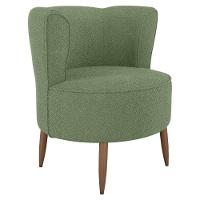 Poltrona Decorativa Pes Palito Savana Boucle Oliva Milani Store Oliva - 1