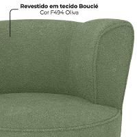 Poltrona Decorativa Pes Palito Savana Boucle Oliva Milani Store Oliva - 7