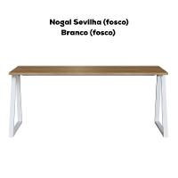 Mesa Para Escritorio Office 160 Cm 25861 Nogal Sevilha Branco Artesano Nogal Sevilha Branco