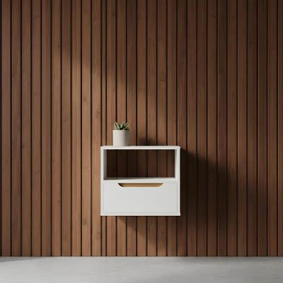 Mesa De Cabeceira Suspensa 1 Gaveta Branco Pérola