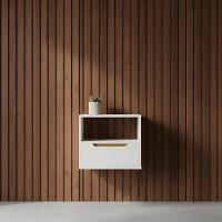 Mesa De Cabeceira Suspensa 1 Gaveta Branco Pérola - 1