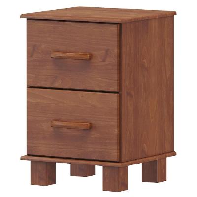 Mesa De Cabeceira Madeira Maciça 2 Gavetas 42 Cm 1137 Imbuia Milani Store Imbuia