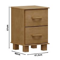 Mesa De Cabeceira Madeira Maciça 2 Gavetas 42 Cm 1137 Freijo Milani Store Freijo - 3