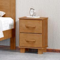 Mesa De Cabeceira Madeira Maciça 2 Gavetas 42 Cm 1137 Freijo Milani Store Freijo - 5