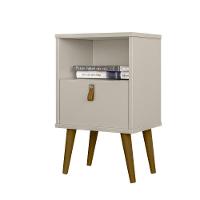 Mesa De Cabeceira 1 Gaveta Off White Pés Palito - 2