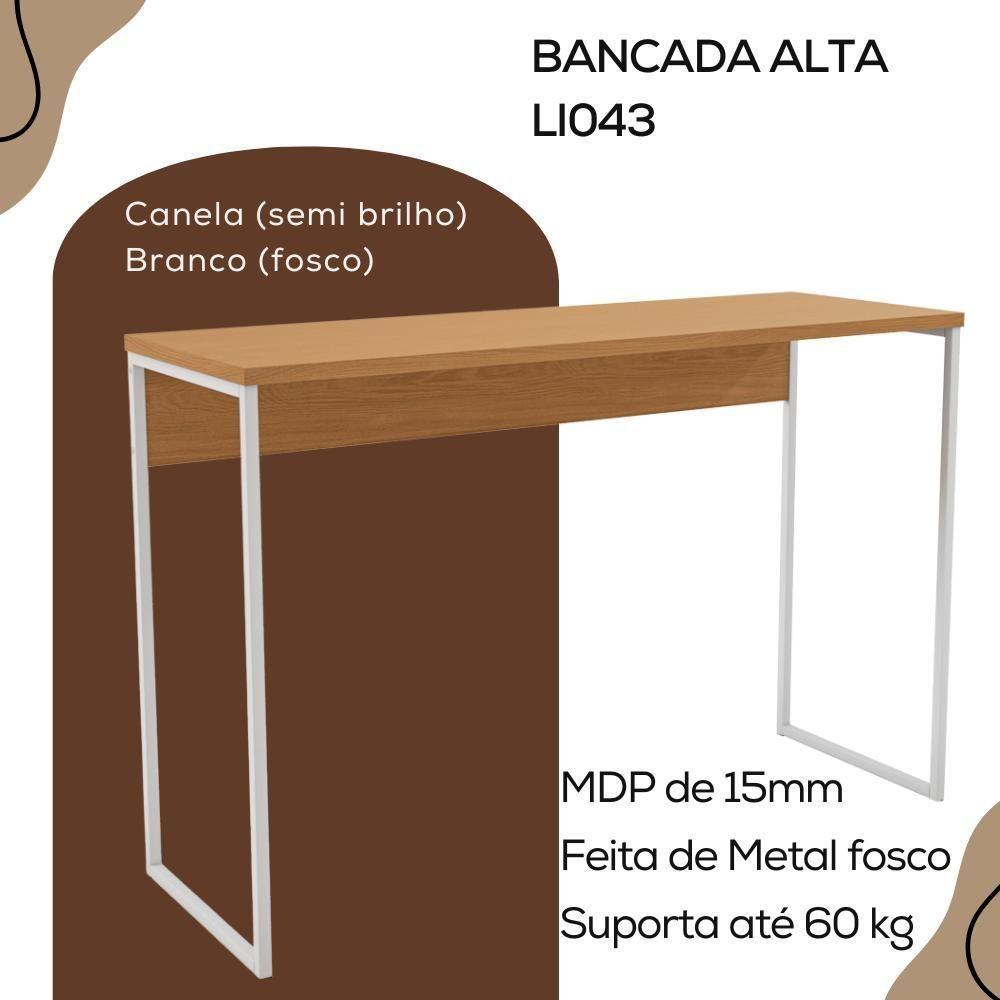 Mesa Bancada Alta Gourmet 136x91 Li043 Canela Branco Kpb Canela Branco - 5