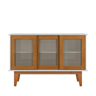 Aparador Buffet Detroit 3 Portas Branco/Nature - Tebarrot