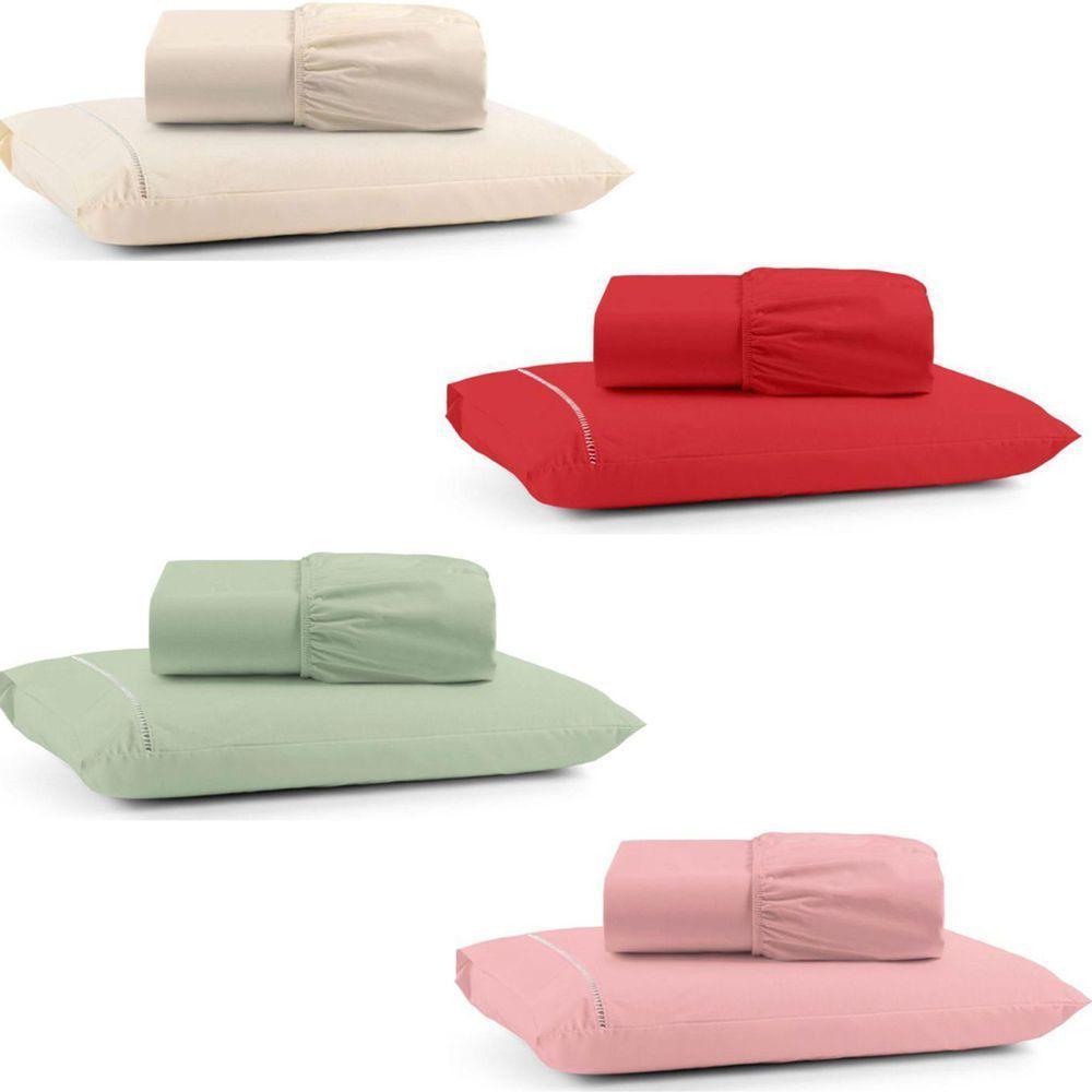 Kit Jogo De Cama Lençol Mirante Solteiro 2 Peças Com 4 Un. Cores 1 - 100% Algodão - 1