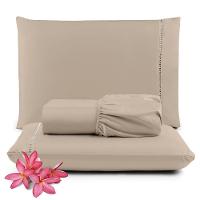 Kit Jogo De Cama Lençol Queen Pratik 3 Peças Com 4 Un. Cores 1 - 100% Poliéster