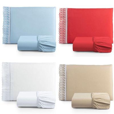 Kit Jogo De Cama Lençol Lese Solteiro 2 Peças Com 4 Un. Cores 1 - 100% Algodão