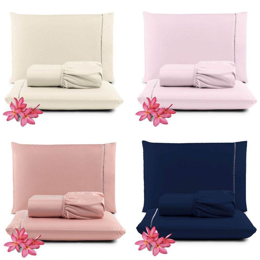 Kit Jogo De Cama Lençol King Pratik 3 Peças Com 4 Un. Cores 2 - 100% Poliéster - 1
