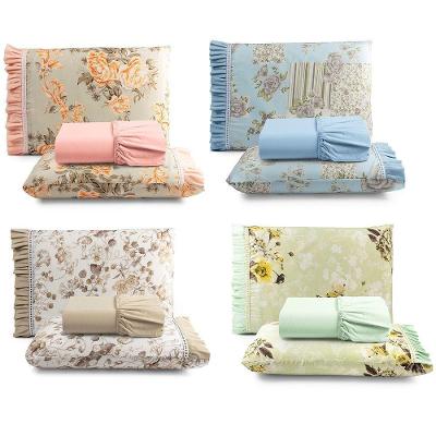 Kit Jogo De Cama Lençol King Minuano 3 Peças Com 4 Unidades - 100% Algodão