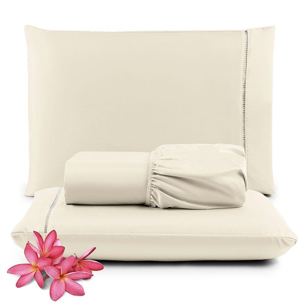 Kit Jogo De Cama Lençol Casal Pratik 3 Peças Com 4 Un. Cores 2 - 100% Poliéster - 2