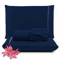 Kit Jogo De Cama Lençol Casal Pratik 3 Peças Com 4 Un. Cores 2 - 100% Poliéster - 5