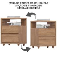Kit 2 Mesas De Cabeceira 2 Gavetas 48 Cm Campeche Jequitiba Henn Jequitiba