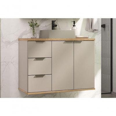 Gabinete De Banheiro Aqua 76cm Estilare Gab4002 Nude/carvalho