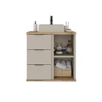 Gabinete De Banheiro Aqua 56,7cm Estilare Gab4001 Nude/carvalho - 3