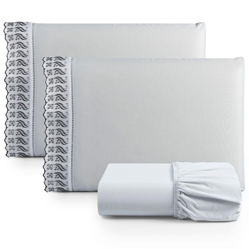 Kit Jogo De Cama Lençol Lese King 3 Peças Com 4 Un. Cores 2 - 100% Algodão - 4