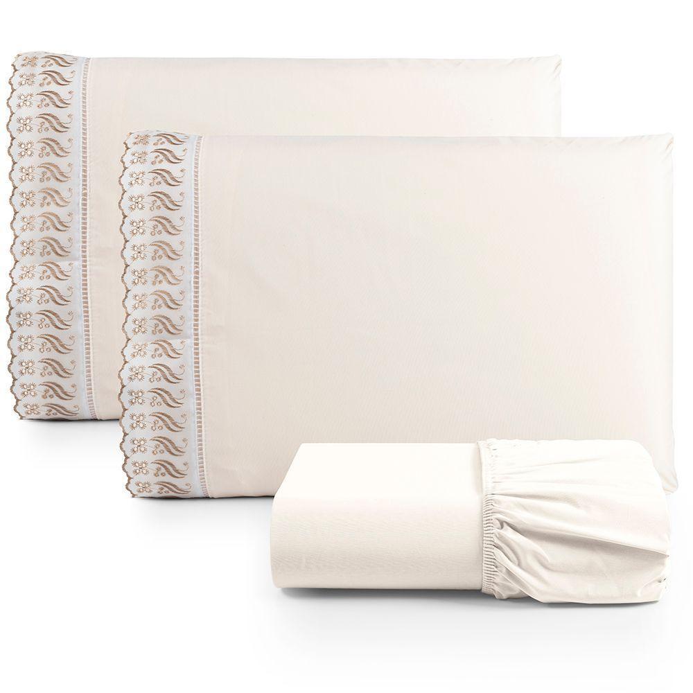 Kit Jogo De Cama Lençol Lese Queen 2 Peças Com 4 Un. Cores 2 - 100% Algodão - 4