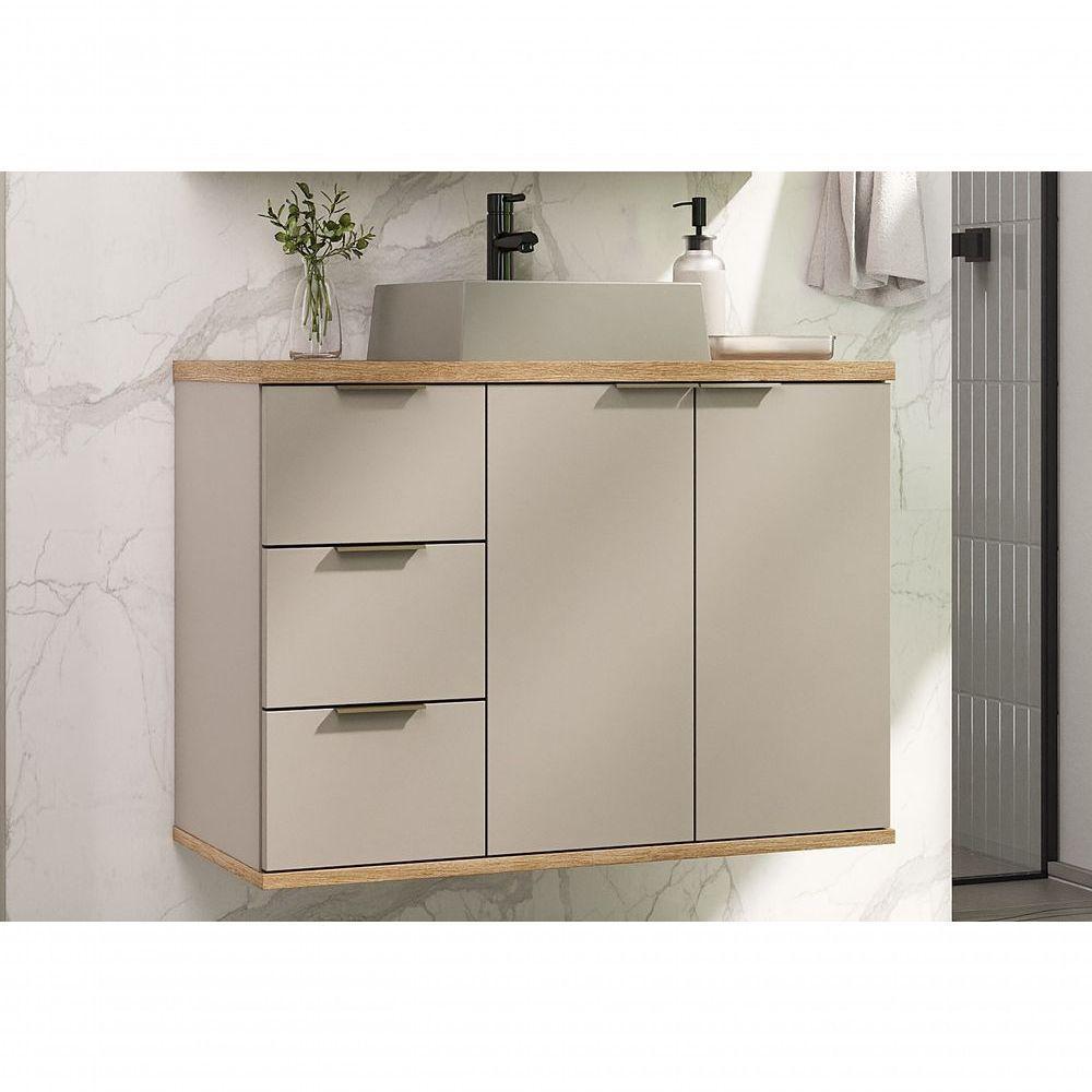 Gabinete Com Cuba Aqua 76cm Estilare Gab4002 Nude/carvalho - 1