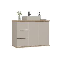 Gabinete Com Cuba Aqua 76cm Estilare Gab4002 Nude/carvalho - 2