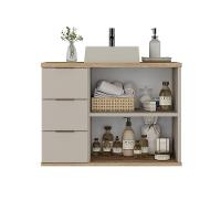 Gabinete Com Cuba Aqua 76cm Estilare Gab4002 Nude/carvalho - 3