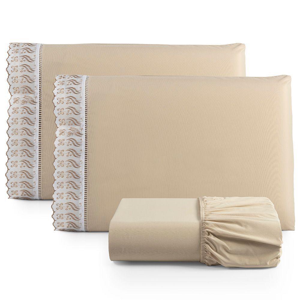 Kit Jogo De Cama Lençol Lese Casal 2 Peças Com 4 Un. Cores 1 - 100% Algodão - 2