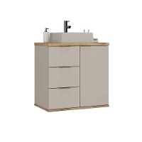 Gabinete Com Cuba Aqua 56,7cm Estilare Gab4001 Nude/carvalho - 2