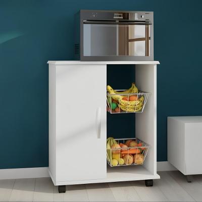 Fruteira De Cozinha 1 Porta Branco Luxo Com Rodízios