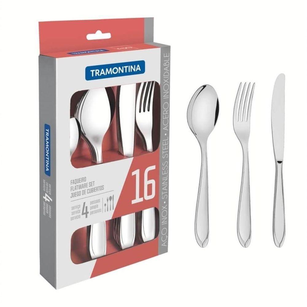 Faqueiro Tramontina Laguna Em Aço Inox Com Facas De Mesa 16 Peças - 2