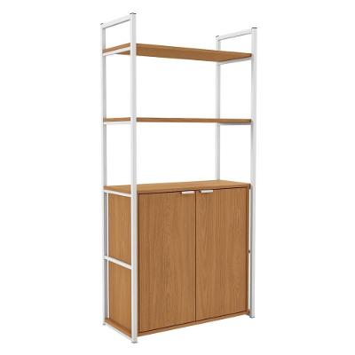 Estante Alta Flex 2 Portas 151x33 Cm Li041 Canela Branco Kpb Canela Branco