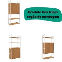 Estante Alta Flex 2 Portas 151x33 Cm Li041 Canela Branco Kpb Canela Branco - 2