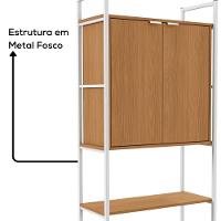 Estante Alta Flex 2 Portas 151x33 Cm Li041 Canela Branco Kpb Canela Branco - 5