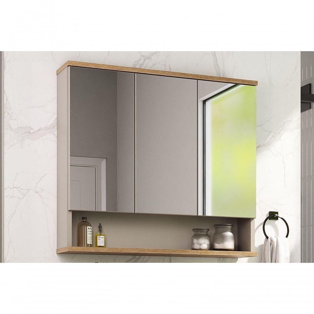 Espelheira Aqua 76cm Estilare Esp4004 Nude/carvalho - 1